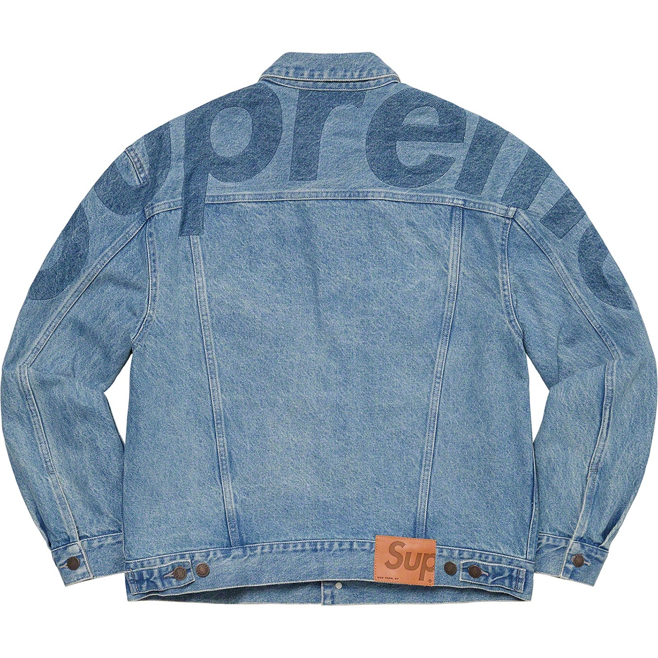 Inset Logo Denim Trucker Jacket view 5